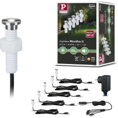 Paulmann 93695 Plug & Shine LED Außenleuchte EBL komplekts MicroPen II IP67 3000K, ieskaitot draiveri 93695 Einbauleuchte Einbaustrahler Ausseneinbauleuchte, 4,596 x 1,5 x 4,596 cm