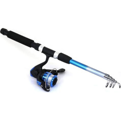 caihuashopping Angelrute Profi Teleskop Angelrute Combo Und Reel Full Kit Spinning Angelrolle Gang Pole Set Angelschnur Köder Haken Jig Angeln Rute (Krāsa : Plastmasas spole)