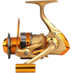 Angelrollen Fishiing Reel Gold 9 Modelle Upgrade HF1000-9000 Rolle Full Metal Rocker Arm und Metalldraht Tasse Rolle Für Inshore Boat Rock Süßwasser Salzwasser ( gultņu daudzums : 12 , krāsa : zelta )