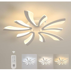 Comely LED griestu gaisma ar tālvadības pulti, 48 W, 5400 lm, 48 W, 5400 lm, akrila moderna griestu gaisma, griestu apgaismojums guļamistabai, viesistabai, aptumšojama, 3000 K - 6500 K, diametrs 71