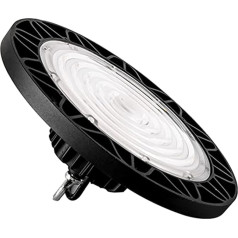 Hobaca 100 W LED NLO prožektors Rūpniecības lampa, LED darbnīcas lampa 13000LM iekštelpu prožektors, IP65 ūdensizturīgs 120° staru leņķis, halles apgaismojums 6500 K, LED High Bay Light