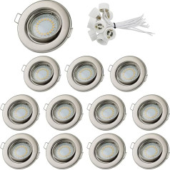 Sweet Led Recessed Spotlight GU10 ligzda 230 V komplekts 5 W padziļinājumā iebūvētas gaismas, grozāmie griestu prožektori, silti balta, 3000 K Padziļinājumā iebūvēti prožektori 12 gab. komplektā