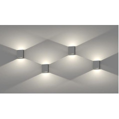 Klighten Pack of 4 7 W LED sienas lampas āra iekštelpu ūdensnecaurlaidīgs IP65 uz augšu uz leju sienas lampas Sienas lampas āra sienas lampas Moderns alumīnija apgaismojums balkonam Dzīvojamā istaba Priekšnams Kāpnes Dabiski balts 4500 K Tumši