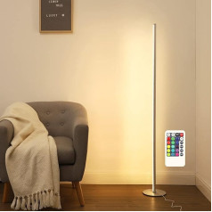 EDISHINE LED stāvlampa viesistabai, 147 cm RGB stāvlampa ar regulējamu apgaismojumu, 12 W stāvlampa ar tālvadības pulti un kājas slēdzi, kristāla gaismas stabiņš, 16 krāsas, 7 spilgtuma līmeņi, stūra lampa guļamistabai