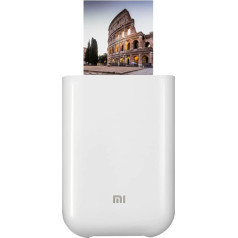 Xiaomi Mi Portable Photo Printer, portatīvais lāzera printeris, spīdīgs fotopapīrs, termiskā drukāšana, Bluetooth/USB/Wi-Fi, balts, itāļu versija