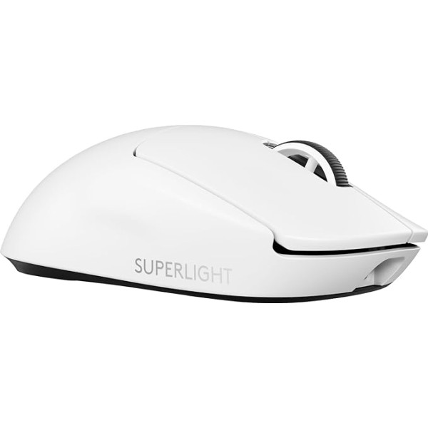 Logitech G PRO X Superlight 2 Lightspeed bezvadu spēļu pele, viegla, LIGHTFORCE hibrīda slēdzis, Hero 2 sensors, 32,00 DPI, 5 programmējamas pogas, USB-C uzlāde, PC un Mac - balta