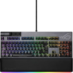 ASUS ROG Strix Flare II Animate mechaninė žaidimų klaviatūra (keičiami ROG NX jungikliai, PBT Doubleshot klavišų dangteliai, LED ekranas, 8000 Hz, 