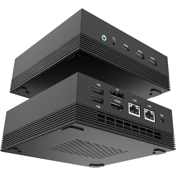 AWOW Mini-PC mit AMD Ryzen 5 5560U (6C/12T, līdz 4,0 GHz), 16GB DDR4, 512GB SSD, Wi11 Pro, Dual-2,5-GbE, HDMI, DP, Ideal für Zuhause, Büro und Gaming