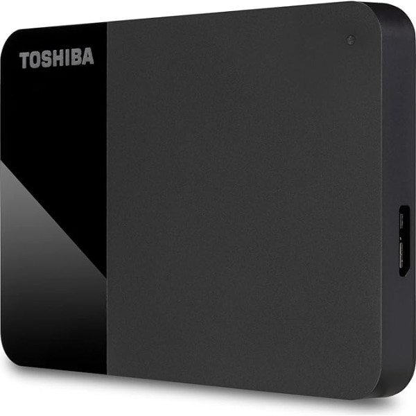 Toshiba 1 TB Canvio Ready portatīvais ārējais cietais disks, 2,5 collas, ar ātrgaitas USB 3.2 Gen 1, saderīgs ar Microsoft Windows 8.1, 10, 11 un macOS, melns, HDTB410EK3AA