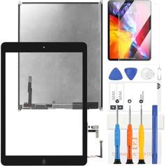 Jauns iPad 5 2017 9,7 collu A1822 A1823 LCD ekrāns (neattiecas uz Air 1) LCD displejs + skārienjūtīgā ekrāna digitalizatora matricas remonta komplekts ar sākuma pogu un instrumentiem (melns)