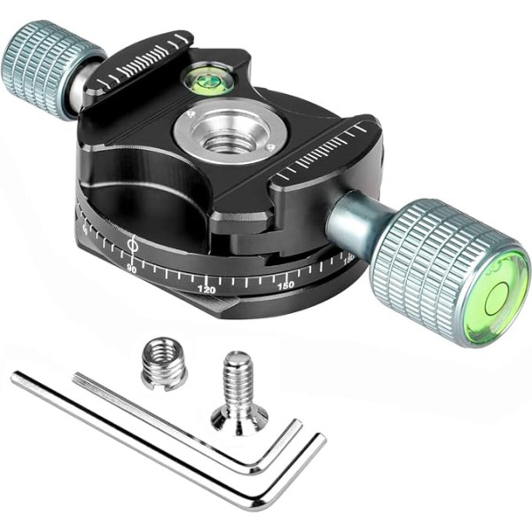 Koolehaoda Panorama Stativkopf 360° Rotation Panorama Basis kompatibel mit Arca Swiss für Stativ, Einbeinstativ, Kugelkopf, Slider, DSLR-Kameras, maksimale Belastung bis zu 10 kg