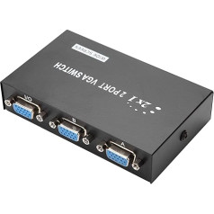 VGA 2 ieejas un 1 izejas 2 portu USB KVM komutators datoram PC klēpjdatoram darbvirsmas printerim Tastatūras peles vadība Atbalsta VGA, XVGA, SVGA, UXGA un Multisync