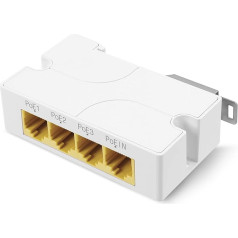 Revotech 3 porti Gigabit PoE pagarinātājs, POE+ atkārtotājs, 100 metru (328 pēdu) pagarinātājs, saderīgs ar IEEE802.3af/at, 1000Mbps RJ45, 1 ieejas un 3 izejas PoE adapteris POE kamerām/poE ierīcēm, Plug and Play (POE5005G)