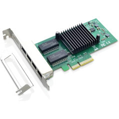 1,25 Gb PCIe X4 NIC tīkla adapteris/konverģētā tīkla adaptera karte, 4 x RJ45 vara ports, ar Intel I350 Ethernet LAN tīkla karti, salīdzinājums ar Intel I350-T4-X4R1143-11