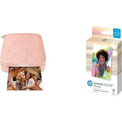 HP Sprocket Portable 5x7,6 cm Sofortbilddrucker (Rosa) & Sprocket 5,8 x 8,7 cm Premium Zink Fotopapīrs ar pašrocīgu apdruku (50 gab.) Kompatibel Sprocket Select und Plus Druckern