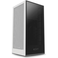 NZXT H1 - ITX Small Form Factor Case - Dual Chamber Airflow - Tinted Tempered Glass Front Panel - Built-in 650W 80+ Gold Power Supply, 140mm AIO Water Cooler - White