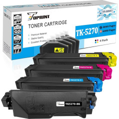 TOPRINT 4 krāsu komplekts saderīgu tonera kasetņu TK5270 TK 5270 TK-5270 8000 lappušu melnajam tonerim un 6000 lappušu CMY tonerim Kyocera ECOSYS M6230cidn M6230cidnt P6230cdn M6630cidn Printeris