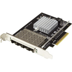 StarTech.com Quad Port 10G SFP+ tīkla karte - Intel XL710 Open SFP+ konverģētais adapteris - PCIe 10 Gigabit Ethernet servera tīkla karte - 10GbE optiskā tīkla karte - Dell PowerEdge HPE ProLiant (PEX10GSFP4I)