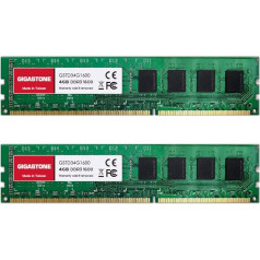 [RAM DDR3] Gigastone Desktop RAM 8GB (2x4GB) DDR3 8GB DDR3-1600MHz PC3-12800 Unbuffered Non-ECC 1.5V CL11 240 Pin UDIMM RAM atmiņas Ideāli piemērots darbvirsmai, datoram (Solo Desktop)