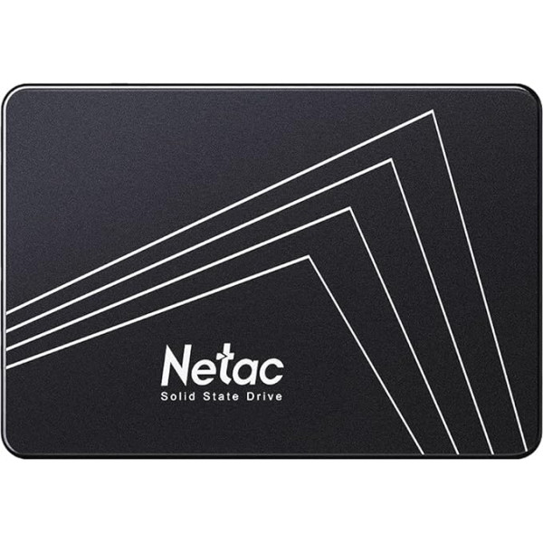 Netac SSD 240 GB, SSD cietais disks iekšējais Sata 3.0 2,5 collu, portatīvajiem datoriem, datoriem, galddatoriem, PS5 (N530S, melns, 3D Nand)