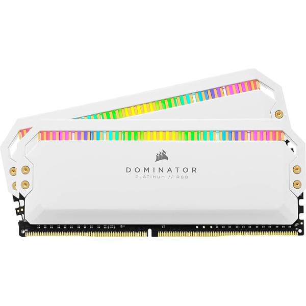 Corsair Dominator Platinum RGB DDR4 32GB (2x16GB) 3600MHz C18 Desktop Memory (12 ярких светодиодов CAPPELIX RGB, запатентованное охлаждение DHX от CORSAIR, Intel XMP 2.0) White CMT32GX4M2D3600C18W