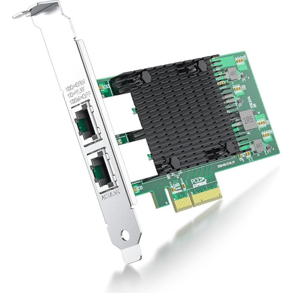 10Gb PCI-E tinklo kortelė X550-10G-2T, suderinama su 