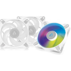 ARCTIC P12 PWM PST A-RGB (3 pieces) - PC fan, 120 mm PWM PST case fan optimised for static pressure, case fan, semi-passive: 200-2000 rpm (0 rpm <5%), 5V 3 pin ARGB LED, white