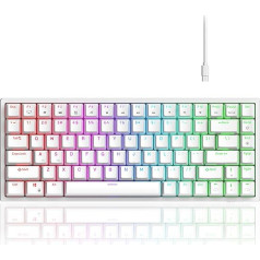 RK ROYAL KLUDGE RK84 Wired RGB 75% Hot-Swap mehāniskā tastatūra, 84 taustiņi bez taustiņiem, TKL spēļu tastatūra ar programmējamu programmatūru un augstas veiktspējas akumulatoru, RK Red Switch