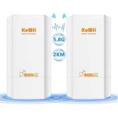 Āra bezvadu tilts WLAN tilts KuWFi 900 Mbps Point-to-Point WiFi tilts Gigabit divu joslu WLAN piekļuves punkts Repeater Virziena radio WLAN CPE Atbalsta 2 km pārraides attālumu Risinājums