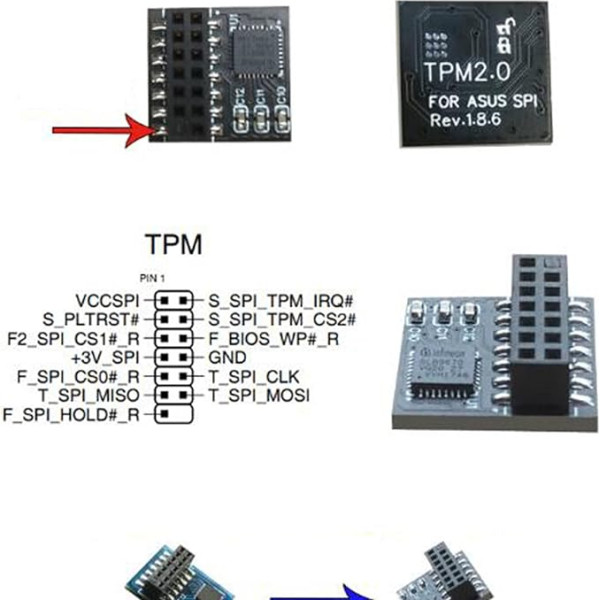 NUHFUFA pakaitinis TPM 2.0 14 kontaktų SPI M R 2.0 šifravimo modulis ASUS daliai