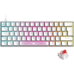 UK izkārtojums 60% Mehāniskā spēļu tastatūra C tipa vadu 61 taustiņš LED apgaismota USB ūdensizturīga tastatūra 14 Chroma RGB apgaismojums + personalizēti taustiņi datoram/PC/Mac