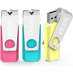 KEXIN USB zibatmiņas karte 64 GB 3 USB 2.0 atmiņas karšu mini zibatmiņas atmiņas kartes USB zibatmiņas atmiņas kartes metāla vāciņš datoram, planšetdatoram, skaļrunim, televizoram, automašīnai (zaļi dzelteni rozā)