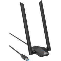 BrosTrend AX1800 WiFi 6 WLAN Stick Linux dators un Raspberry Pi 2+ ar Ubuntu, Mint, Debian, Kubuntu, Lubuntu, LMDE, Mate, PureOS, Windows 11/10, augstas izšķirtspējas USB WLAN adapteris Dual Band 5GHz + 2.4GHz