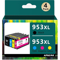 953XL saderīga ar HP 953XL daudzpaku drukas kasetnēm HP Officejet Pro 7720 7740 8710 8715 8740 8720 8730 7730 8728 8719 printerim (4 eksemplāru iepakojums)