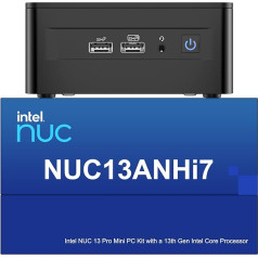 Intel NUC 13 Pro NUC13ANHi7 Arena Canyon Mini PC, Core i7-1360P, 32GB RAM, 2TB SSD, mini dators Windows 11 Pro biznesa mājas birojam, atbalsta 8K/4K Quad Display/WiFi 6E/BT 5.3/Thunderbolt 4