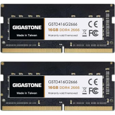 [DDR4 RAM] Gigastone Laptop RAM 32GB (2x16GB) DDR4 RAM 32GB DDR4-2666MHz PC4-21300 CL19 1.2V SODIMM 260 Pin/Pin Unbuffered Non-ECC Computer Memory RAM (Notebook / Laptop Only)