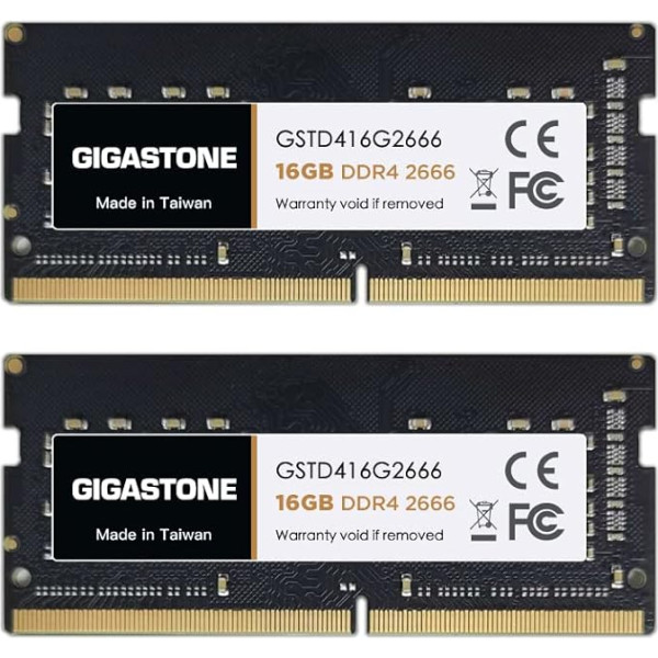 [DDR4 RAM] Gigastone DDR4 RAM 32GB (2x16GB) DDR4 RAM 32GB DDR4-2666MHz PC4-21300 CL19 1.2V SODIMM 260 Pin/Pin Unbuffered Non-ECC Computer Memory RAM (Notebook / Laptop Only)