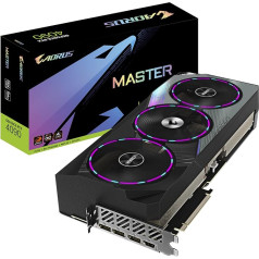 GIGABYTE GeForce RTX 4090 Aorus Master 24GB Grafiskā karte - 24GB GDDR6X, 384 bitu, LCD Edge View, RGB Fusion, Core 2550Mhz, metāla aizmugurējā plate, DP 1.4, HDMI 2.1a, NVIDIA DLSS 3, GV-N4090AORUS M-24GD