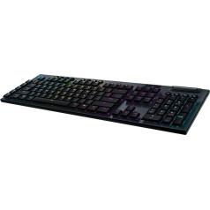 Беспроводная механическая игровая клавиатура Logitech G915 LIGHT SPEED, кнопочный переключатель Clicky GL с низкопрофильной раскладкой US QWERTY, Carbon