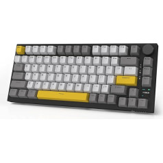 AJAZZ AK820PRO 75% Hot Swap Gasket Mount mehāniskā tastatūra ar TFT displeja ekrānu, 4000mAh BT/2.4G/Wired RGB South Facing LED, vadības poga E-Sport/Windows/Mac, dāvanu slēdzis