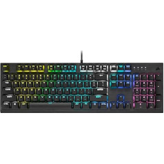 Corsair K60 RGB PRO zema profila mehāniskā vadu spēļu tastatūra - Cherry MX zema profila ātrgaitas lineārais slēdzis - izturīgs alumīnija rāmis - iCUE saderīga - QWERTY UK - PC, Mac, Xbox -