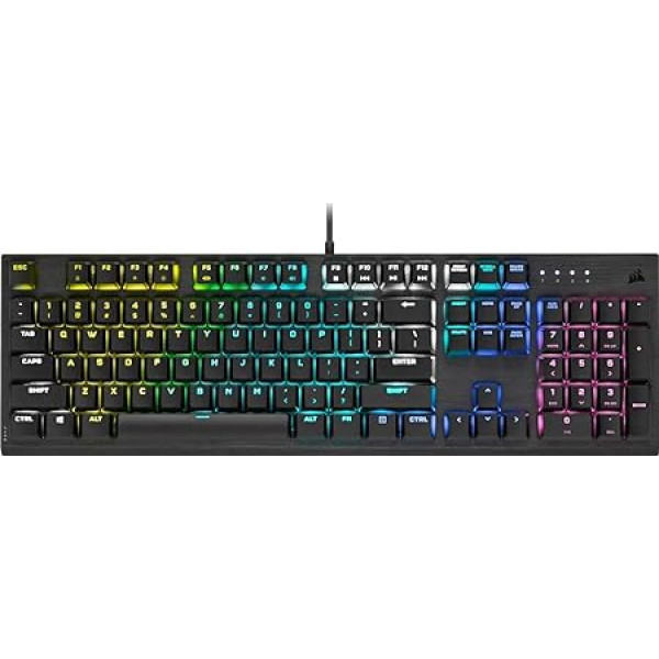 Corsair K60 RGB PRO zema profila mehāniskā vadu spēļu tastatūra - Cherry MX zema profila ātrgaitas lineārais slēdzis - izturīgs alumīnija rāmis - iCUE saderīga - QWERTY UK - PC, Mac, Xbox -