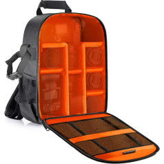 Neewer Flexible Trennwand Kamera Gepolsterte Rucksack 30x14x37 cm Stoß- Insert Schutz für SLR DSLR Spiegellose Kameras und Objektive, Blitzlicht, Funkauslöser und anderes Zubehör (orange Interior)