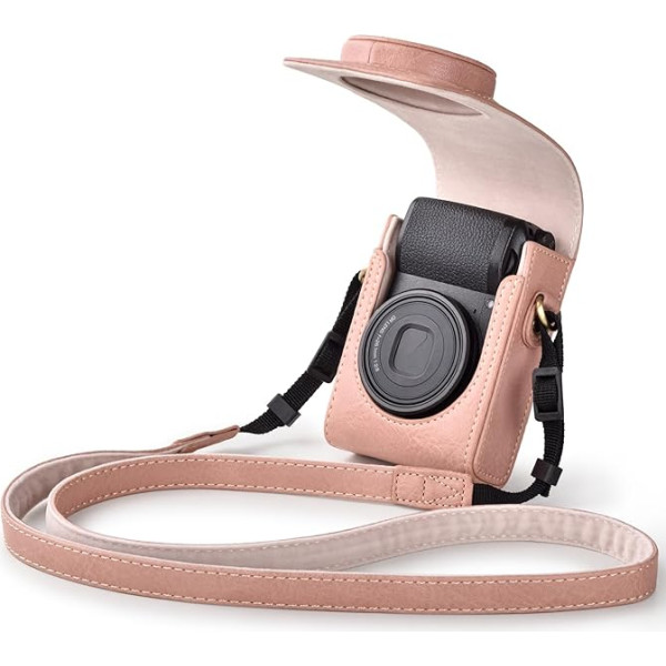 Rieibi Camera Case for Sony RX100 Series/Ricoh GR Series - Retro Leather Case for Ricoh GR IIIx/Ricoh GR III II/Sony RX100 II III IV V VI VII, Texture Pink, .NEW Version