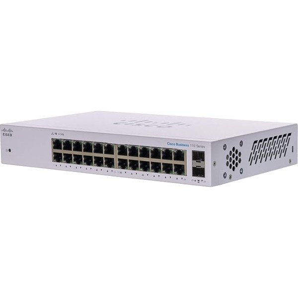 Cisco Business CBS110-24T-D nepārvaldāms komutators | 24 GE porti | 2 x 1G-SFP koplietošanas | Ierobežota mūža aizsardzība (CBS110-24T-D)