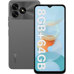 UMIDIGI G5A Mobilais tālrunis bez līguma 2023, bez Simlock mobilie telefoni 8GB (4GB + 4GB) + 64GB (līdz 1TB), Android 13 Quad-Core 6.52 Inch HD + viedtālrunis bez līguma, 13MP + 5MP kamera