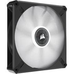 Corsair ML140 LED Elite 140 mm PWM ventilators ar LED (CORSAIR AirGuide tehnoloģija, magnētiskās levitācijas gultnis, līdz 1600 apgriezieniem minūtē, astoņas spilgtas LED gaismas diodes, zems trokšņa līmenis, augsta gaisa plūsma), vienvietīgs