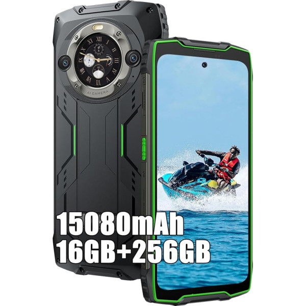 Blackview BV9300 Pro āra mobilais tālrunis bez līguma, 16GB + 256GB MTK G99 Octa-Core Android 13 āra viedtālrunis, 15080mAh (33W), 64MP + 32MP, 6,7 collu FHD+ mobilais tālrunis, IP68, Dual 4G LTE