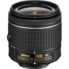 Nikon AF-P DX Nikkor 18-55mm f/3.5-5.6G VR objektīvs 2013. gada un jaunākiem Nikon modeļiem (sertificēts atjaunots)