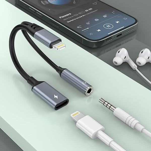 Apple MFi sertifikāts: austiņu pārveidotājs - dalītājs, kas atbalsta mūziku + uzlādi + HiFi + mikrofonu + mikrofonu + vadību (nevar zvanīt).